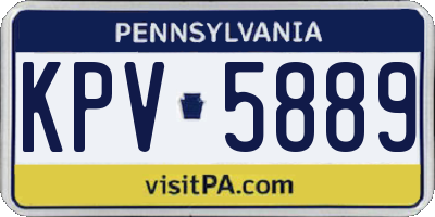PA license plate KPV5889
