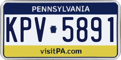 PA license plate KPV5891
