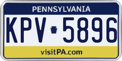 PA license plate KPV5896