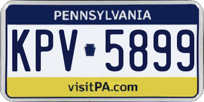 PA license plate KPV5899