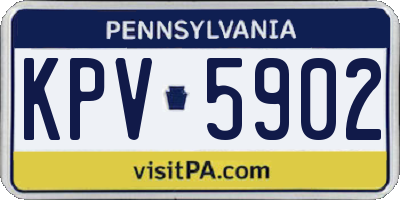 PA license plate KPV5902
