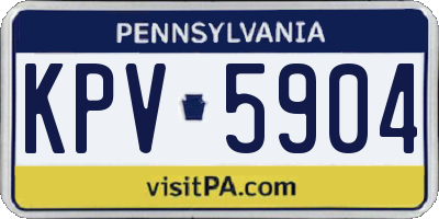 PA license plate KPV5904