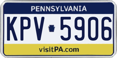 PA license plate KPV5906