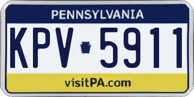 PA license plate KPV5911