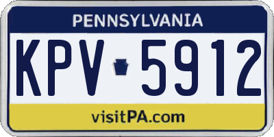 PA license plate KPV5912