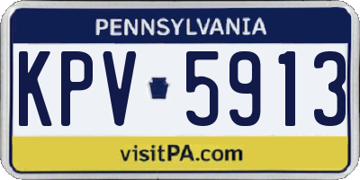 PA license plate KPV5913