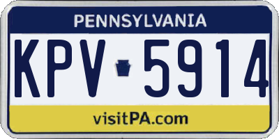 PA license plate KPV5914