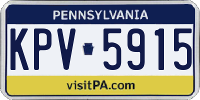 PA license plate KPV5915