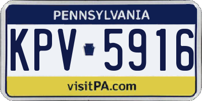 PA license plate KPV5916