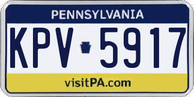 PA license plate KPV5917