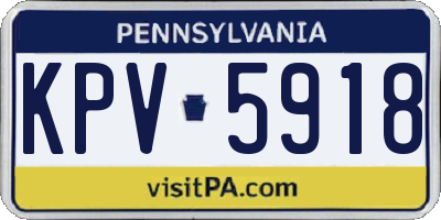 PA license plate KPV5918
