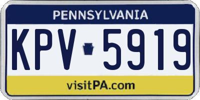 PA license plate KPV5919