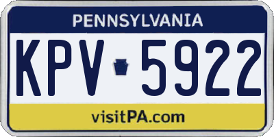 PA license plate KPV5922