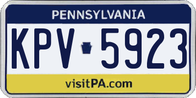 PA license plate KPV5923