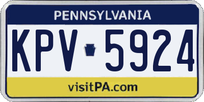 PA license plate KPV5924