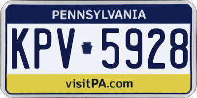 PA license plate KPV5928