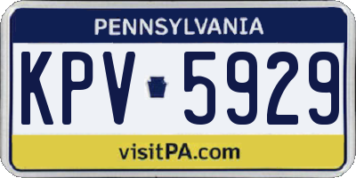 PA license plate KPV5929