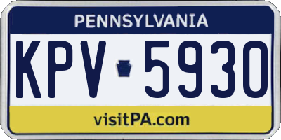 PA license plate KPV5930
