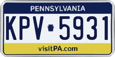 PA license plate KPV5931