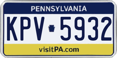 PA license plate KPV5932