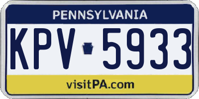 PA license plate KPV5933
