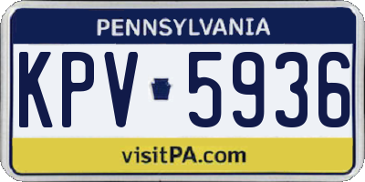 PA license plate KPV5936
