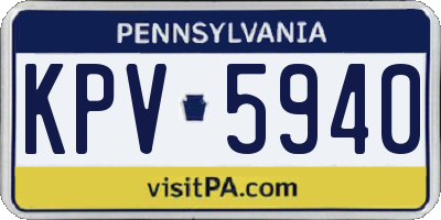 PA license plate KPV5940