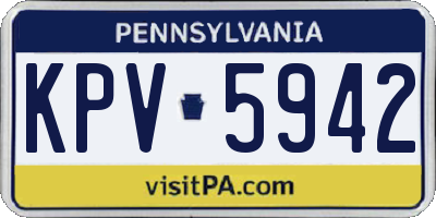 PA license plate KPV5942