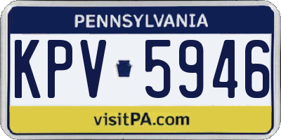PA license plate KPV5946