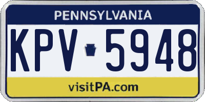 PA license plate KPV5948