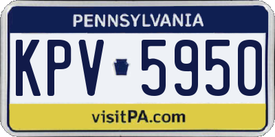 PA license plate KPV5950