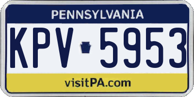 PA license plate KPV5953