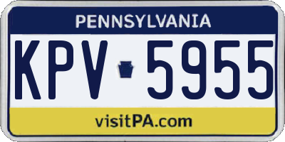 PA license plate KPV5955