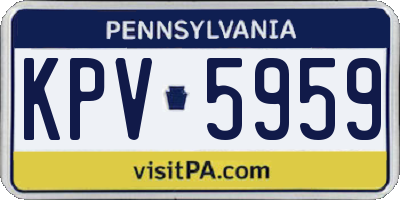 PA license plate KPV5959
