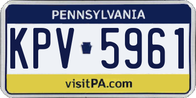 PA license plate KPV5961
