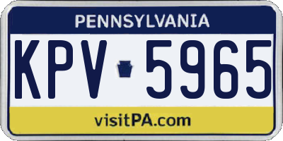 PA license plate KPV5965