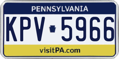 PA license plate KPV5966