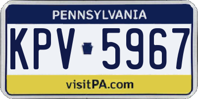 PA license plate KPV5967