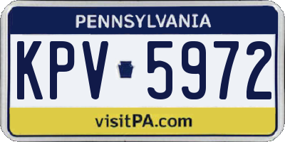 PA license plate KPV5972