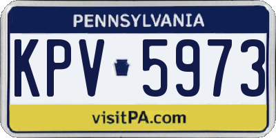 PA license plate KPV5973