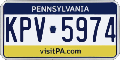 PA license plate KPV5974