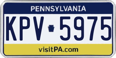 PA license plate KPV5975