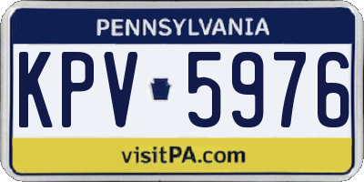 PA license plate KPV5976