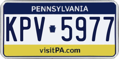PA license plate KPV5977