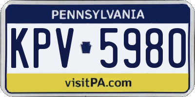 PA license plate KPV5980