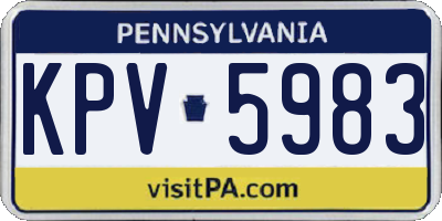 PA license plate KPV5983