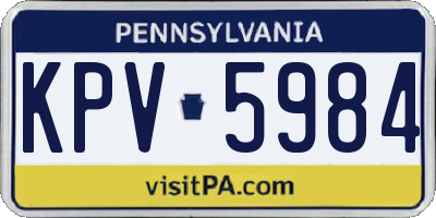 PA license plate KPV5984