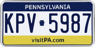 PA license plate KPV5987