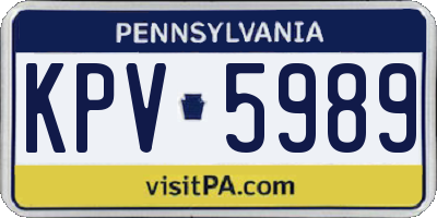 PA license plate KPV5989