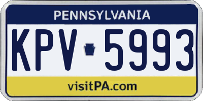PA license plate KPV5993